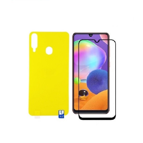 محافظ صفحه نمایش وایت ولف مدل FUL مناسب برای گوشی موبایل سامسونگ Galaxy A20s به همراه محافظ پشت گوشی
