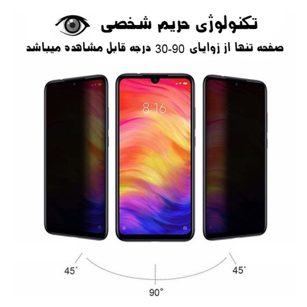 محافظ صفحه نمایش حریم شخصی شیائومی مدل FGG مناسب برای گوشی موبایل شیائومی Redmi 9