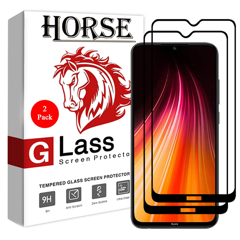محافظ صفحه نمایش 5D هورس مدل FAG مناسب برای گوشی موبایل شیائومی Redmi Note 8 بسته دو عددی