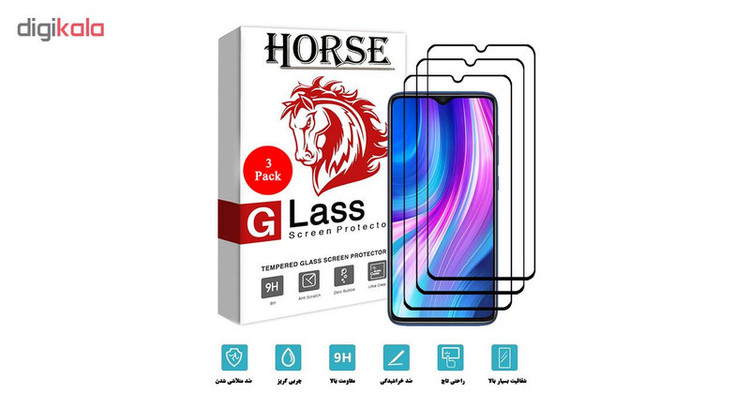 محافظ صفحه نمایش سرامیکی هورس مدل CRM مناسب برای گوشی موبایل شیائومی Redmi Note 8 Pro بسته سه عددی