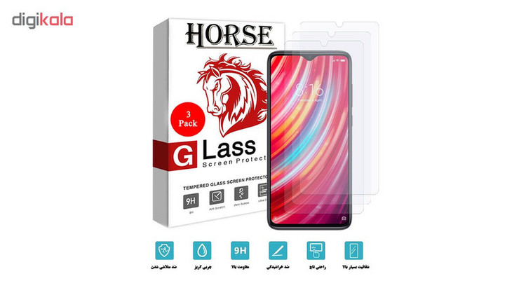 محافظ صفحه نمایش هورس مدل UCC مناسب برای گوشی موبایل شیائومی Redmi Note 8 Pro بسته سه عددی