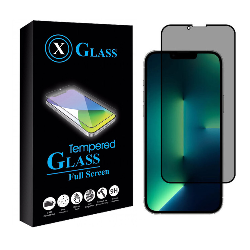 محافظ صفحه نمایش حریم شخصی ایکس گلس مدل شیشه ای  مناسب برای گوشی موبایل اپل IPHONE 13 MINI