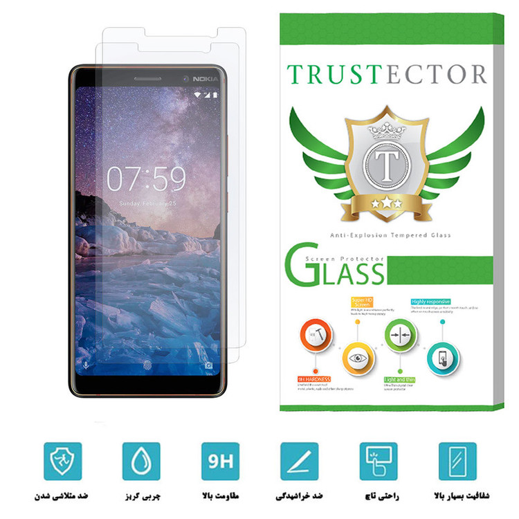 محافظ صفحه نمایش تراستکتور مدل GLS مناسب برای گوشی موبایل نوکیا 7 Plus بسته 2 عددی
