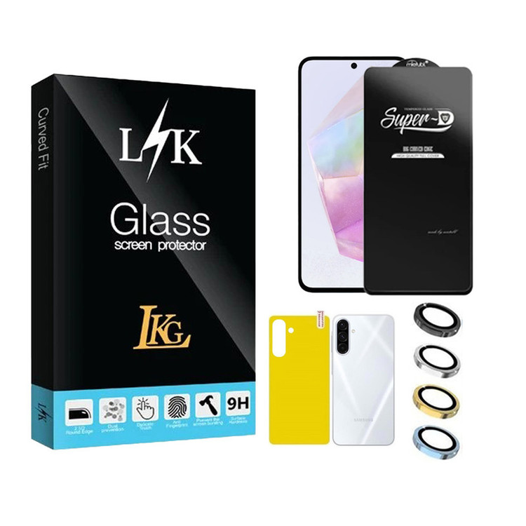 محافظ لنز دوربین ال کا جی مدل LKK Ringi مناسب برای گوشی موبایل سامسونگ Galaxy A56 5G به همراهمحافظ صفحه نمایش و محافظ پشت گوشی