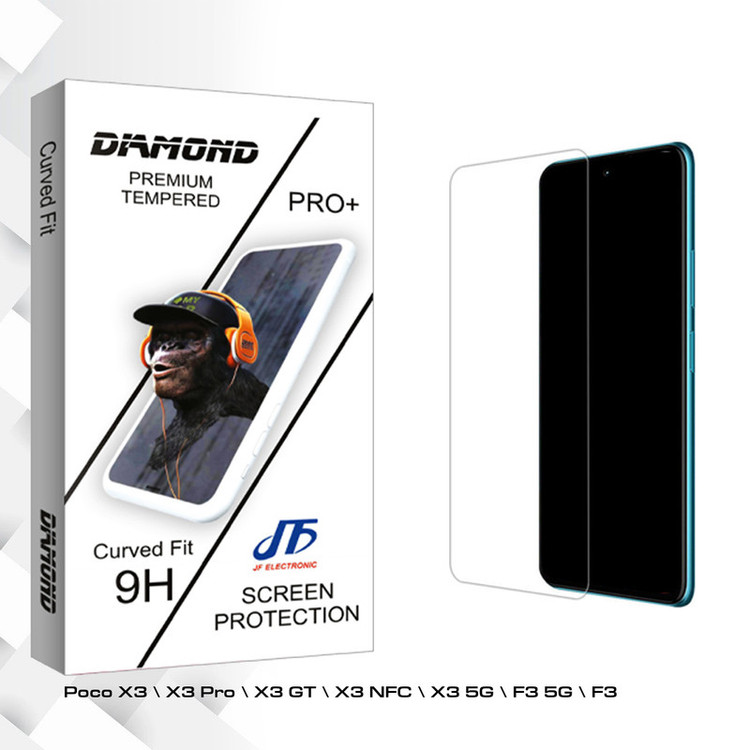 محافظ صفحه نمایش شیشه ای جی اف مدل Diamond Glass MIX مناسب برای گوشی موبایل شیائومی Poco X3 \ X3 Pro \ X3 GT \ X3 NFC \ X3 5G \ F3 5G \ F3