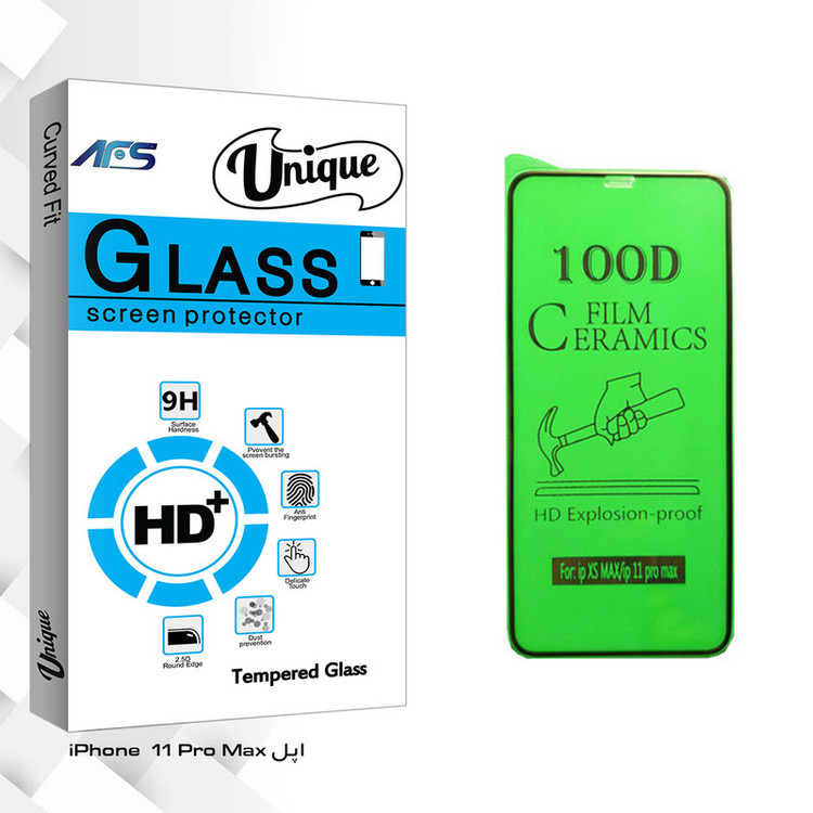 محافظ صفحه نمایش سرامیکی ای اف اس مدل Unique Glass مناسب برای گوشی موبایل اپل iPhone 11 Pro Max