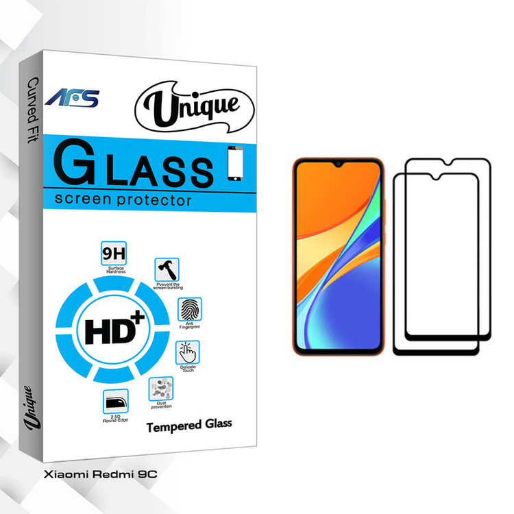 محافظ صفحه نمایش ای اف اس مدل Unique Glass مناسب برای گوشی موبایل شیائومی Redmi 9C بسته دو عددی