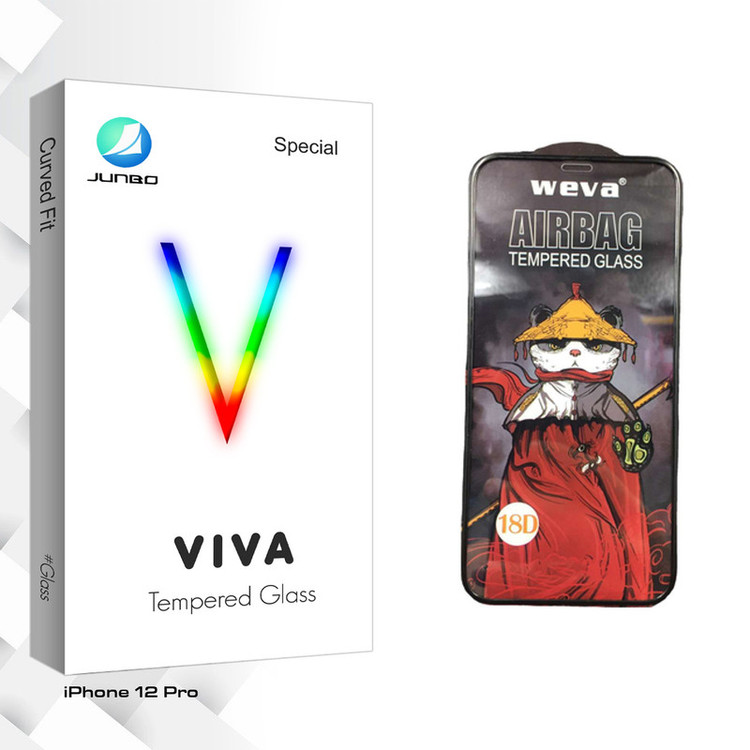 محافظ صفحه نمایش شیشه ای جانبو مدل Viva Glass_Airbag مناسب برای گوشی موبایل اپل iPhone 12 Pro