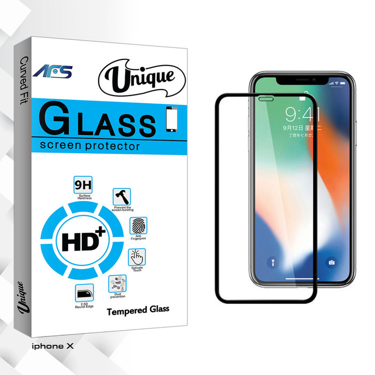 محافظ صفحه نمایش ای اف اس مدل Unique Glass مناسب برای گوشی موبایل اپل Iphone X