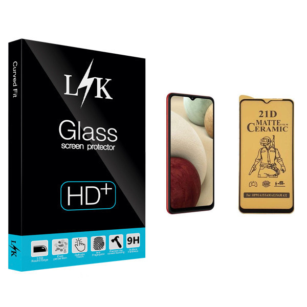 محافظ صفحه نمایش سرامیکی ال کی مدل Hard glass مناسب برای گوشی موبایل سامسونگ Galaxy A12