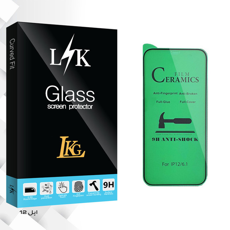 محافظ صفحه نمایش سرامیکی ال کا جی مدل LK Glass مناسب برای گوشی موبایل اپل 12