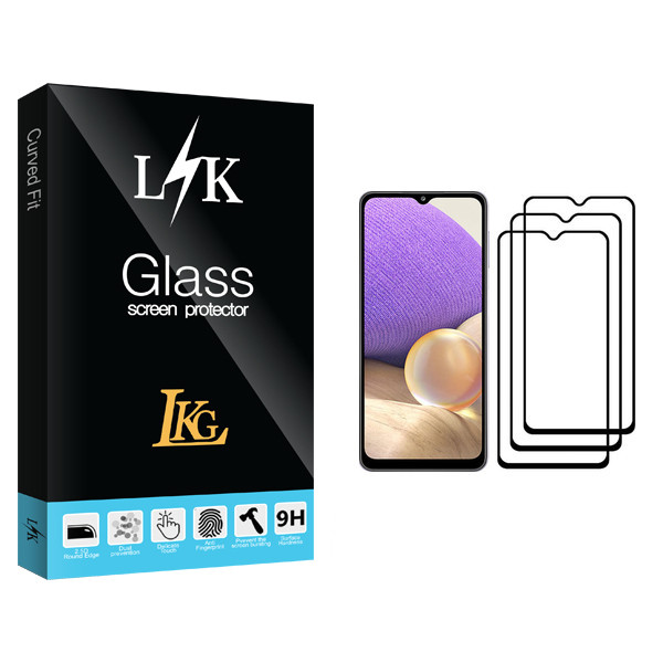 محافظ صفحه نمایش ال کا جی مدل LK Glass مناسب برای گوشی موبایل سامسونگ Galaxy A32 بسته سه عددی
