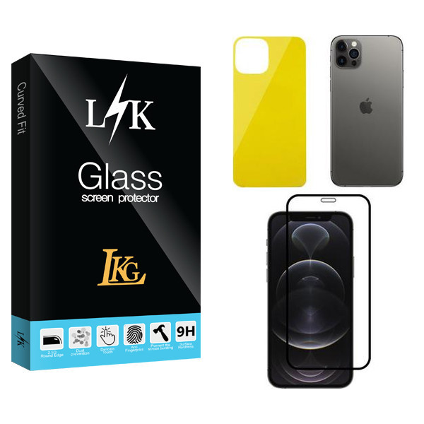 محافظ صفحه نمایش ال کا جی مدل LK مناسب برای گوشی موبایل اپل iPhone 12 Pro به همراه محافظ پشت گوشی