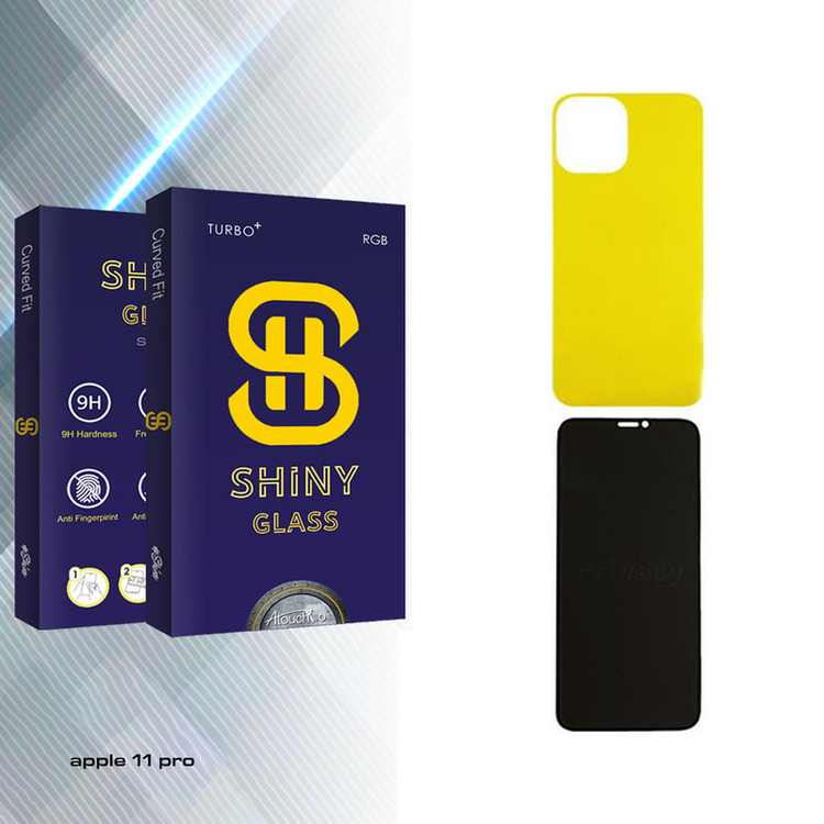 محافظ صفحه نمایش حریم شخصی آتوچبو مدل Shiny مناسب برای گوشی موبایل اپل iPhone 11 Pro به همراه محافظ پشت گوشی