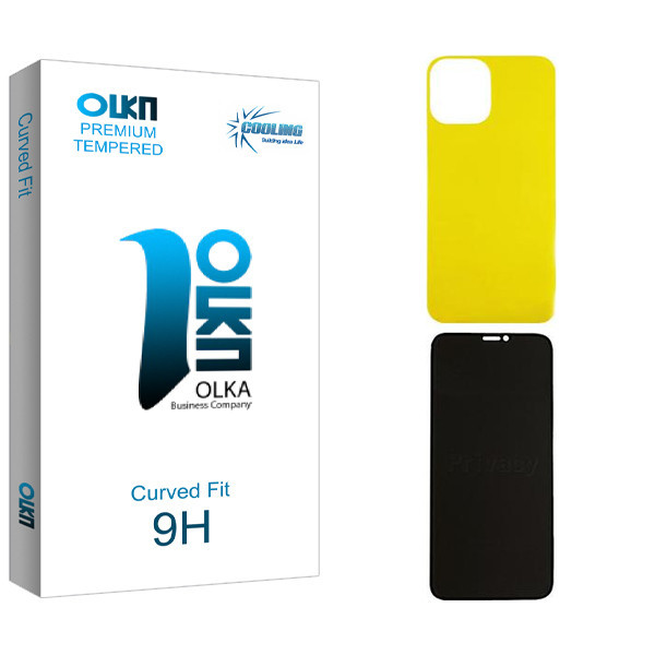 محافظ صفحه نمایش حریم شخصی کولینگ مدل Olka مناسب برای گوشی موبایل اپل iPhone 11 Pro به همراه محافظ پشت گوشی