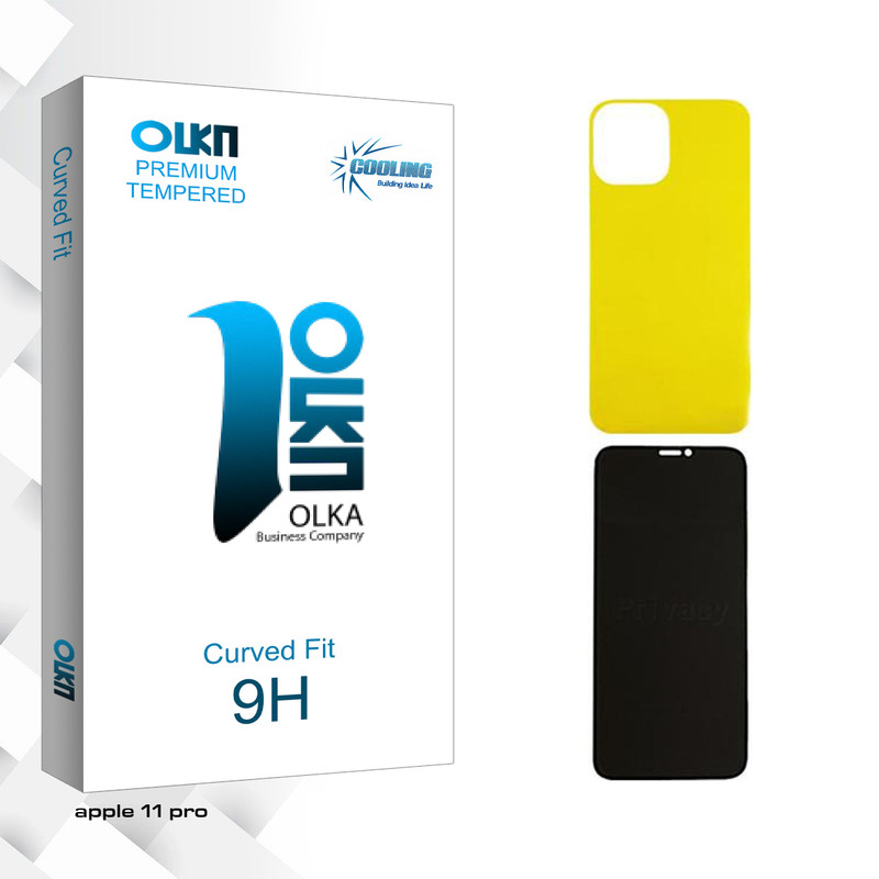 محافظ صفحه نمایش حریم شخصی کولینگ مدل Olka مناسب برای گوشی موبایل اپل iPhone 11 Pro به همراه محافظ پشت گوشی