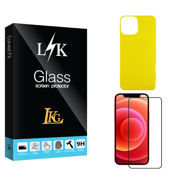 محافظ صفحه نمایش ال کا جی مدل LK مناسب برای گوشی موبایل اپل Iphone 12 ProMax  به همراه محافظ پشت گوشی