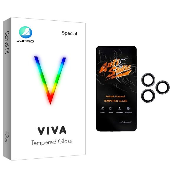 محافظ صفحه نمایش جانبو مدل Viva Antistatic مناسب برای گوشی موبایل اپل 11 Pro  به همراه محافظ لنز گوشی