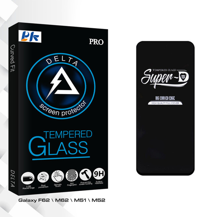 محافظ صفحه نمایش شیشه ای پی کی مدل Delta Sup-D مناسب برای گوشی موبایل سامسونگ Galaxy F62 / M62 / M51 / M52