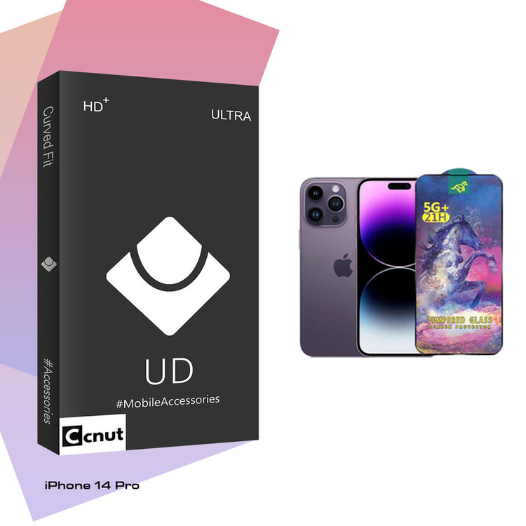 محافظ صفحه نمایش شیشه ای کوکونات مدل UDB Horse مناسب برای گوشی موبایل اپل iPhone 14 Pro
