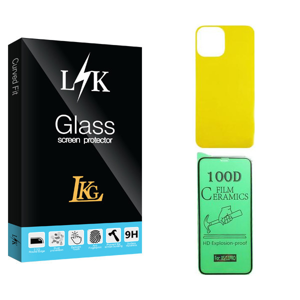 محافظ صفحه نمایش سرامیکی ال کا جی مدل LK مناسب برای گوشی موبایل اپل iPhone 11 Pro به همراه محافظ پشت گوشی