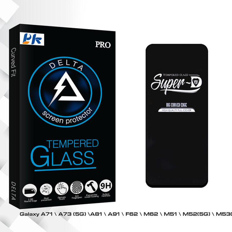 محافظ صفحه نمایش شیشه ای پی کی مدل Delta Sup-D مناسب برای گوشی موبایل سامسونگ Galaxy A71 \ A73 (5G) \A81 \ A91 \ F62 \ M62 \ M51 \ M52(5G) \ M53(5G)