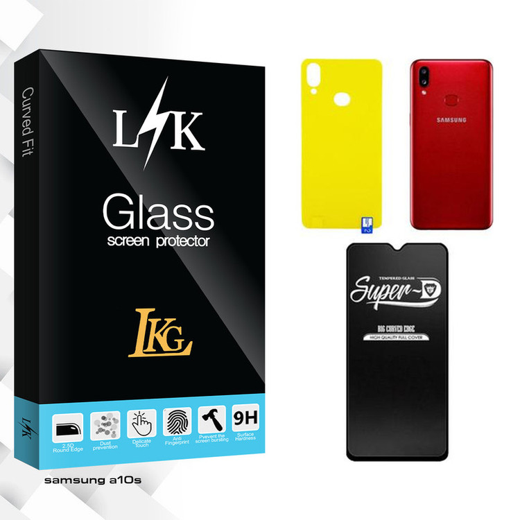 محافظ صفحه نمایش شیشه ای ال کا جی مدل LK Super-D مناسب برای گوشی موبایل سامسونگ GALAXY A10s به همراه محافظ پشت گوشی