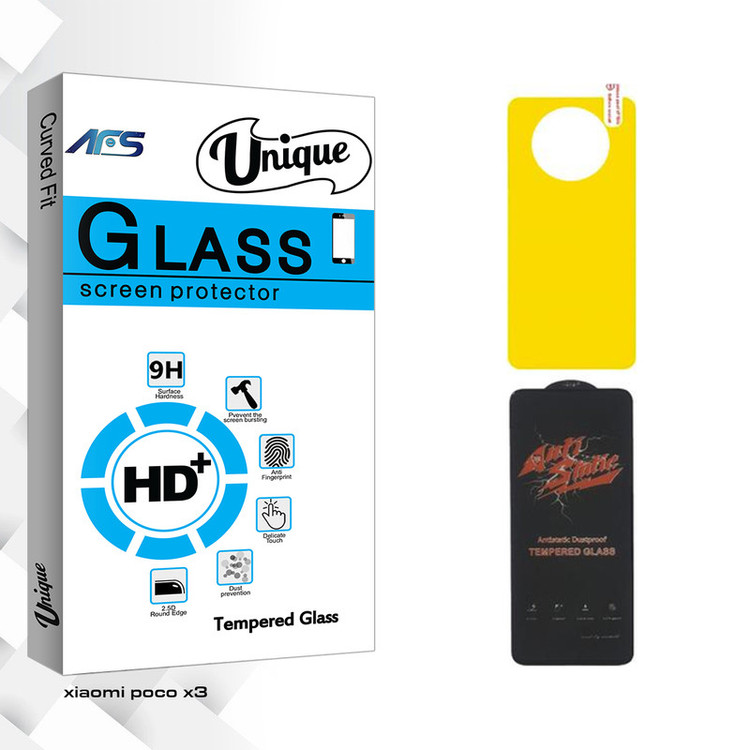 محافظ صفحه نمایش ای اف اس مدل Unique ANTI-STATIC مناسب برای گوشی موبایل شیائومی POCO X3 به همراه محافظ پشت گوشی