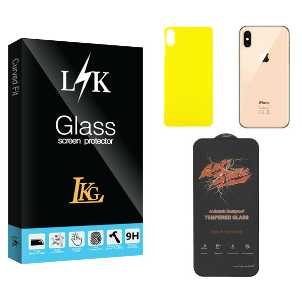 محافظ صفحه نمایش ال کا جی مدل LK  ANTI-STATIC مناسب برای گوشی موبایل اپل iPhone XS MAX  به همراه محافظ پشت گوشی