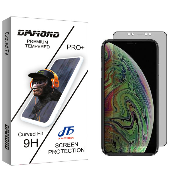محافظ صفحه نمایش حریم شخصی جی اف مدل Diamond مناسب برای گوشی موبایل اپل iPhone XS Max