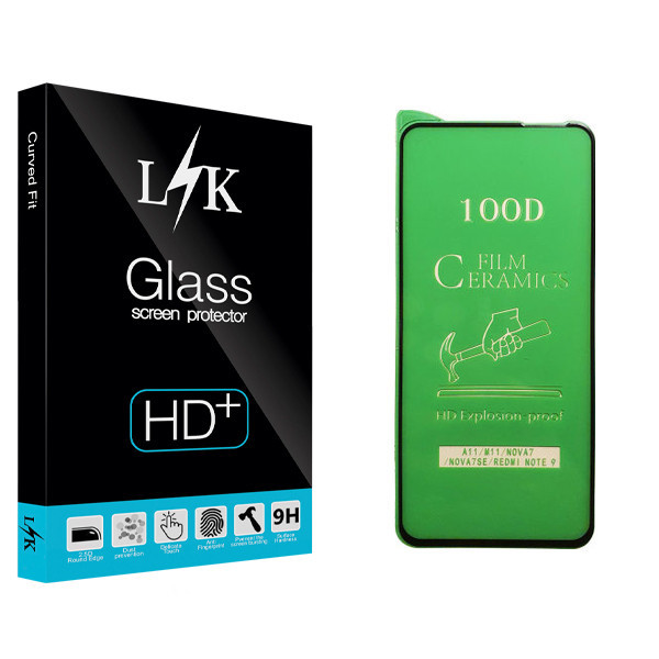 محافظ صفحه نمایش سرامیکی ال کی مدل Hard glass مناسب برای گوشی موبایل شیائومی Redmi Note 9