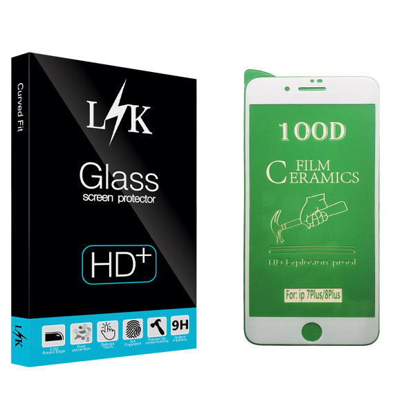 محافظ صفحه نمایش سرامیکی ال کی مدل Hard glass مناسب برای گوشی موبایل اپل iPhone 8 Plus