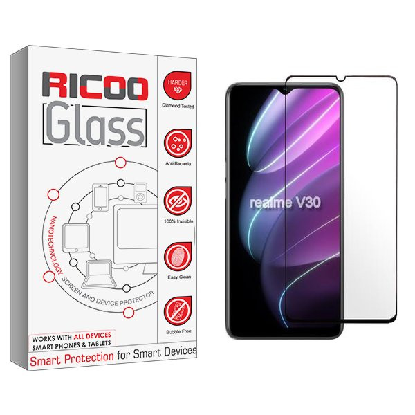 محافظ صفحه نمایش شیشه ای ریکو مدل RiC2 مناسب برای گوشی موبایل ریلمی V30