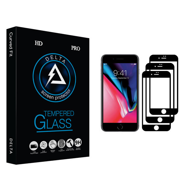محافظ صفحه نمایش دلتا مدل Fit مناسب برای گوشی موبایل اپل iPhone 7 Plus بسته سه عددی