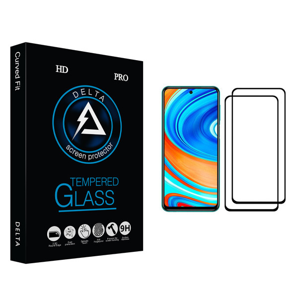 محافظ صفحه نمایش دلتا مدل Fit مناسب برای گوشی موبایل شیائومی Redmi Note 9 Pro بسته دو عددی