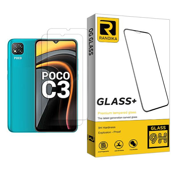 محافظ صفحه نمایش راندیکا مدل Glass MIX002 مناسب برای گوشی موبایل شیائومی PoCco C3 بسته دو عددی