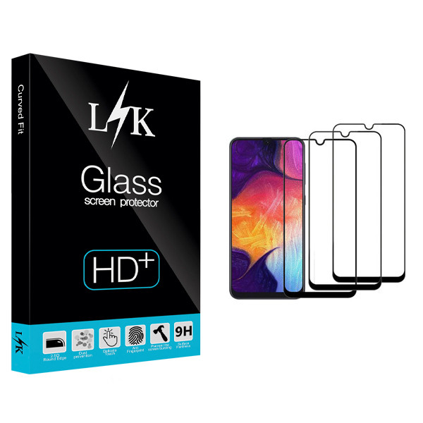 محافظ صفحه نمایش ال کی مدل Hard glass مناسب برای گوشی موبایل سامسونگ Galaxy A20 بسته سه عددی