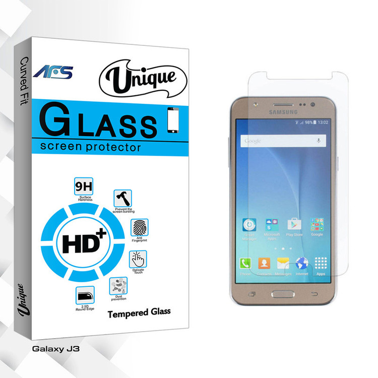 محافظ صفحه نمایش شیشه ای ای اف اس مدل Unique Glass مناسب برای گوشی موبایل سامسونگ Galaxy J3