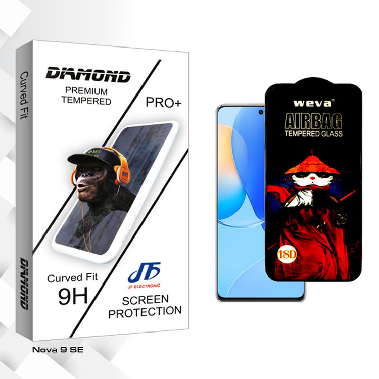 محافظ صفحه نمایش شیشه ای جی اف مدل Diamond Glass AirBag مناسب برای گوشی موبایل هوآوی Nova 9 SE