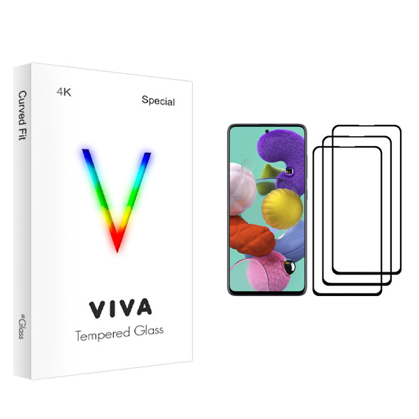 محافظ صفحه نمایش ویوا مدل 4K مناسب برای گوشی موبایل سامسونگ Galaxy A51 بسته سه عددی