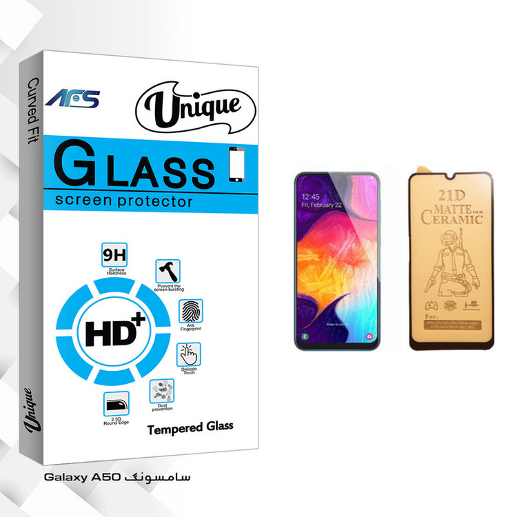 محافظ صفحه نمایش سرامیکی ای اف اس مدل Unique Glass مناسب برای گوشی موبایل سامسونگ Galaxy A50