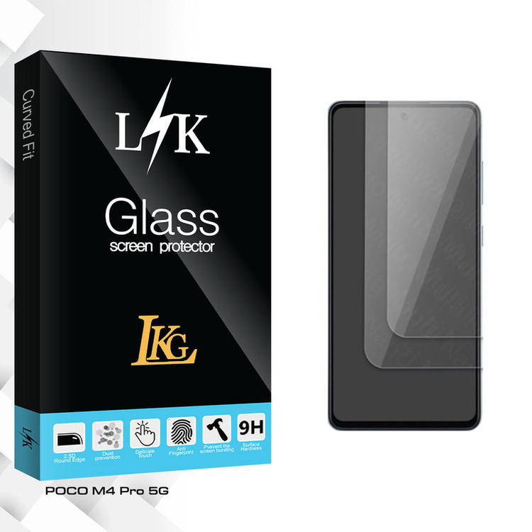 محافظ صفحه نمایش شیشه ای ال کا جی مدل LK Glass مناسب برای گوشی موبایل شیائومی POCO M4 Pro 5G بسته دو عددی