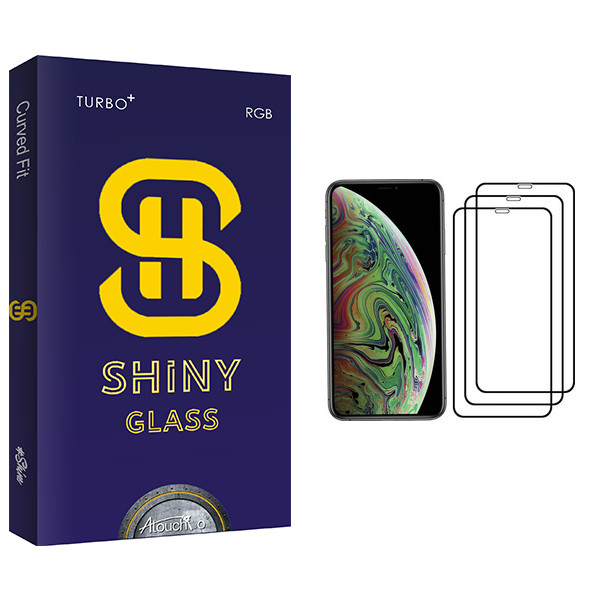 محافظ صفحه نمایش آتوچبو مدل Shiny Glass مناسب برای گوشی موبایل اپل iPhone XS بسته سه عددی