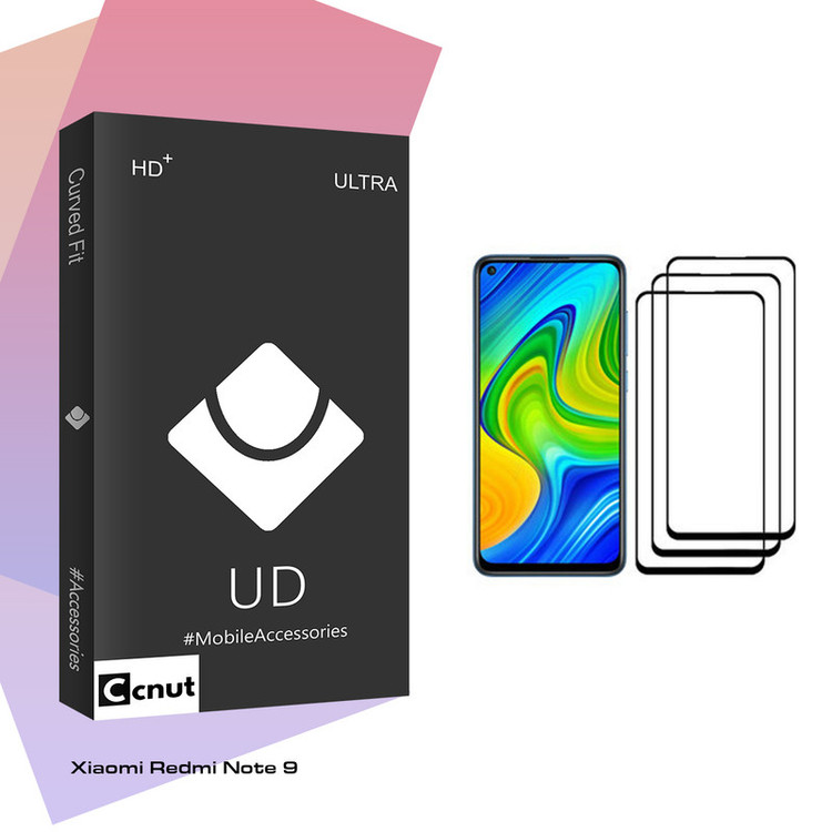 محافظ صفحه نمایش کوکونات مدل UD Black مناسب برای گوشی موبایل شیائومی Redmi Note 9 بسته سه عددی