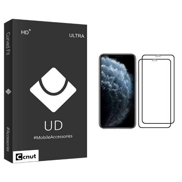 محافظ صفحه نمایش کوکونات مدل UD Black مناسب برای گوشی موبایل اپل iPhone 11 Pro بسته دو عددی