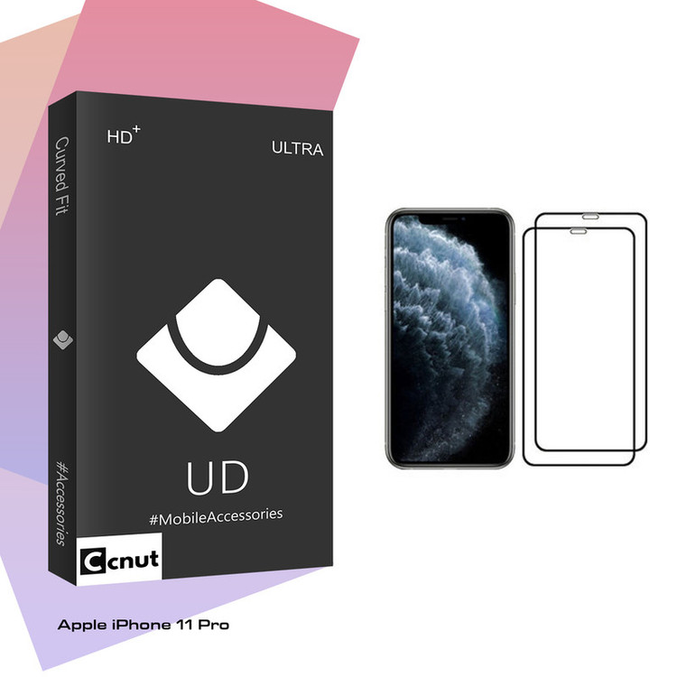 محافظ صفحه نمایش کوکونات مدل UD Black مناسب برای گوشی موبایل اپل iPhone 11 Pro بسته دو عددی