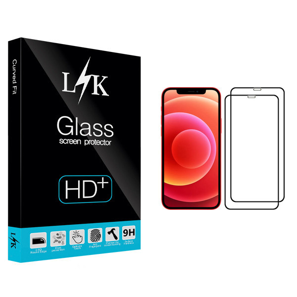 محافظ صفحه نمایش ال کی مدل +HD مناسب برای گوشی موبایل اپل iPhone 12 بسته دو عددی