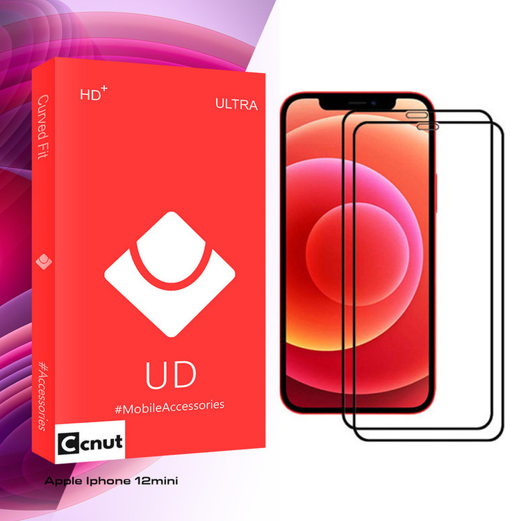 محافظ صفحه نمایش سرامیکی کوکونات مدل UD Glass مناسب برای گوشی موبایل اپل Iphone 12mini بسته دو عددی