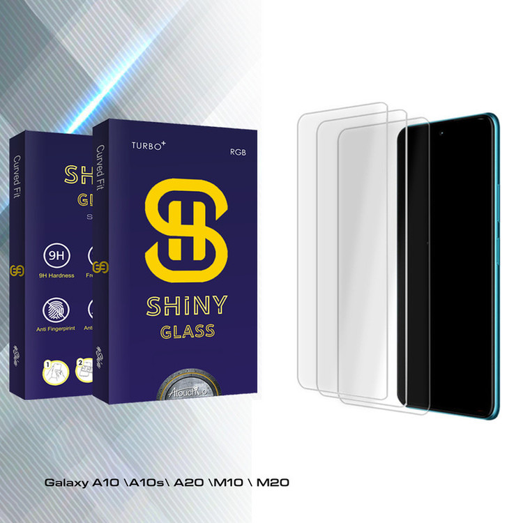 محافظ صفحه نمایش شیشه ای آتوچبو مدل Shiny Glass MIX3 مناسب برای گوشی موبایل سامسونگ Galaxy A10 \A10s\ A20 \M10 \ M20 بسته سه عددی