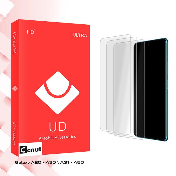 محافظ صفحه نمایش شیشه ای کوکونات مدل UD Ultra MIX3 مناسب برای گوشی موبایل سامسونگ Galaxy A20 \ A30 \ A31 \ A50 بسته سه عددی